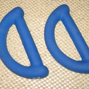 Set of 2 Bally 1 lb Walking Weights Dumbbells Cast Iron w/ Blue Neoprene Coating